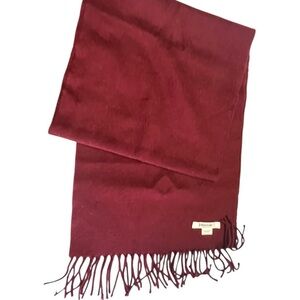 Cashmere/Wool blend Men’s Luxurious Merlot Red Scarf Johnstons of Elgin Scotland